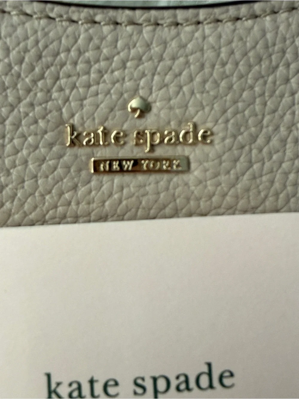 kate spade Pebbled Leather Hobo Shoulder Bag in Light Beige with Gold Hardware